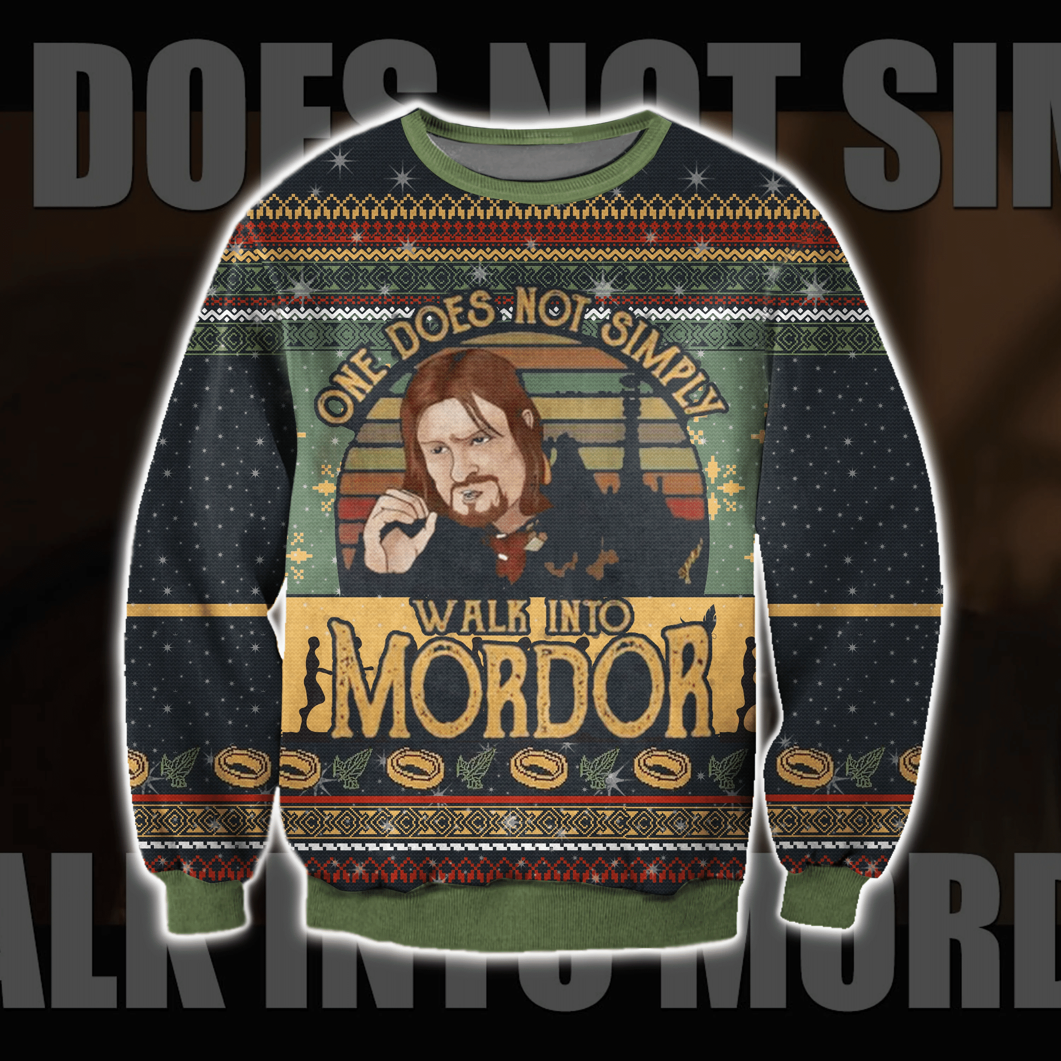 One Does Not Simply Walk Into Mordor Ugly Christmas Sweater