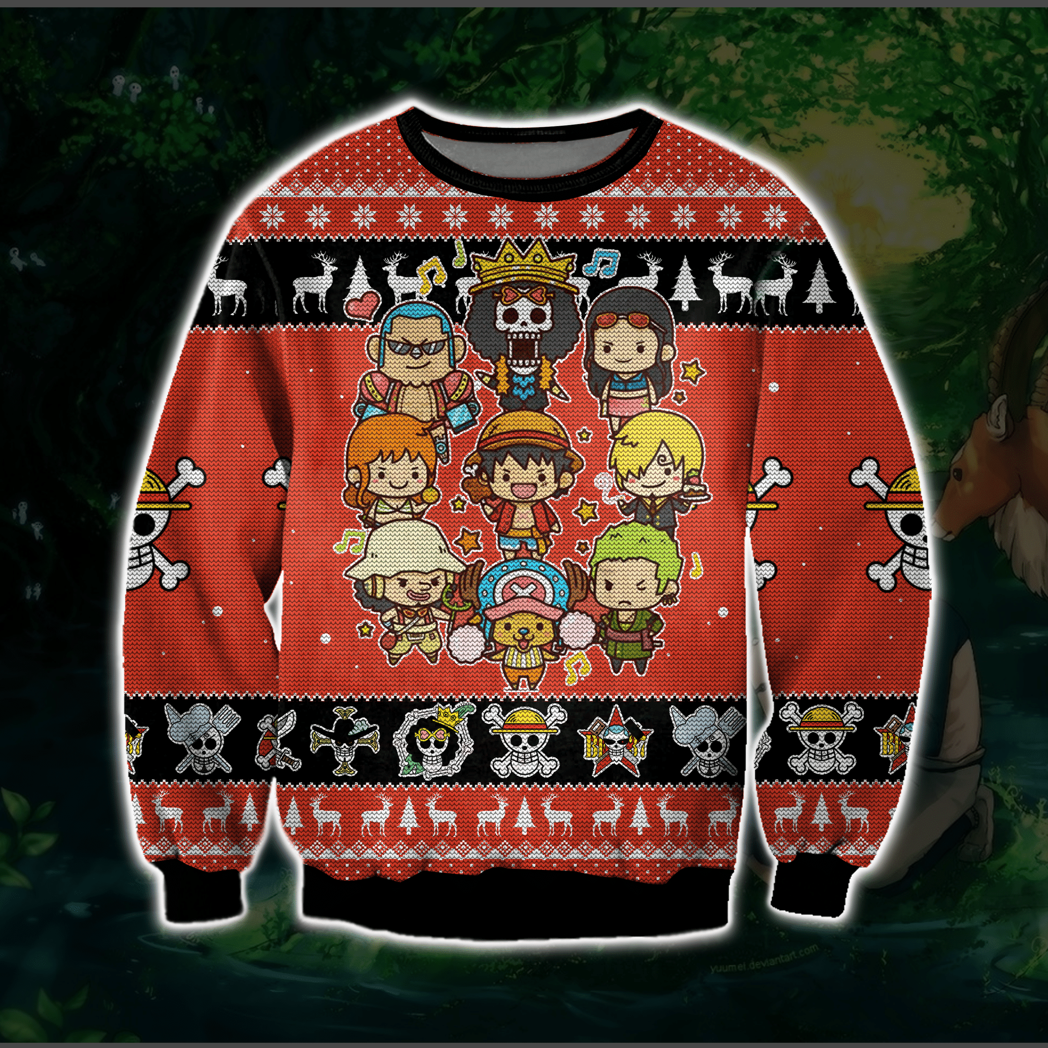One Piece 3D Knitting Pattern Print Ugly Christmas Sweater