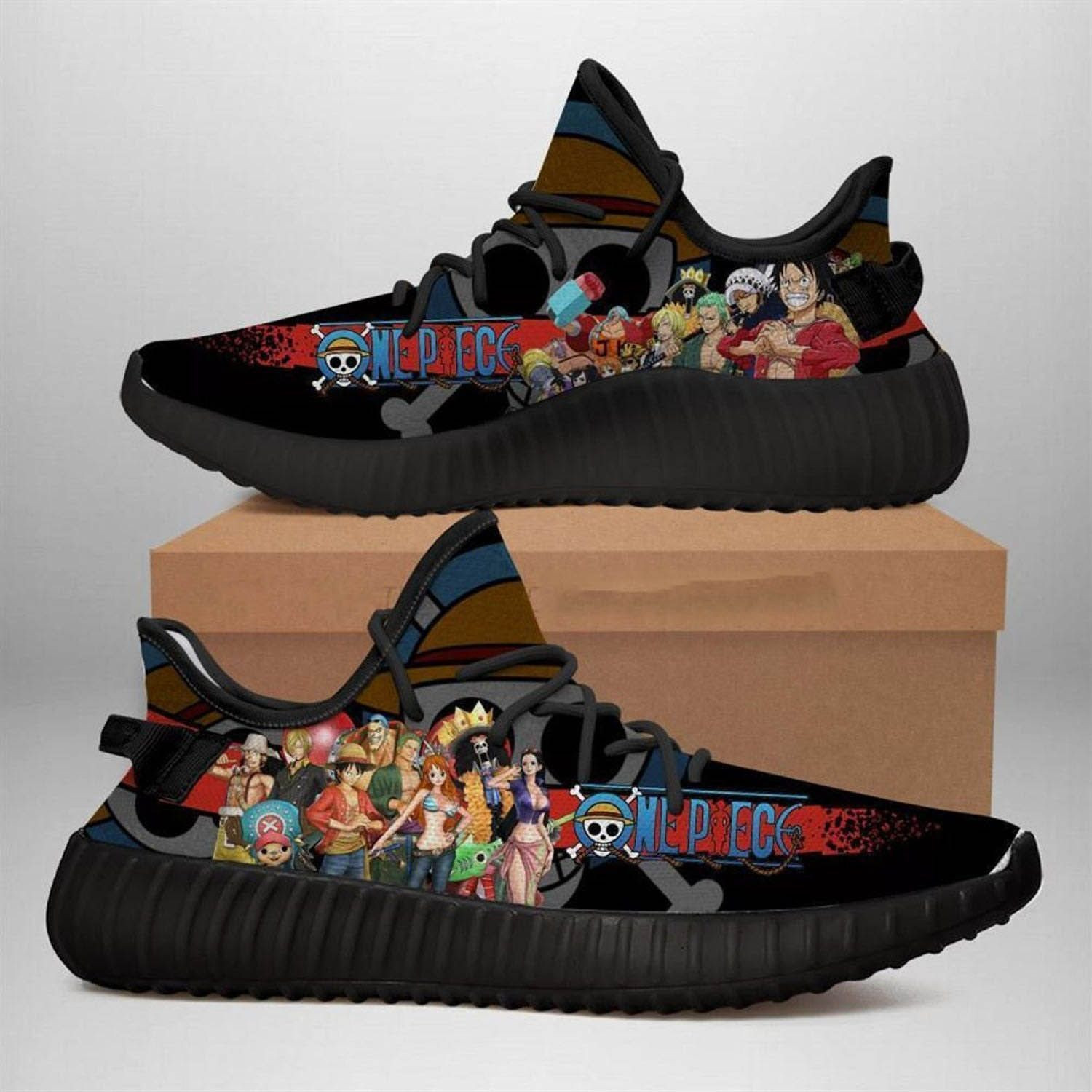 One Piece Anime Black Shoes Sneakers