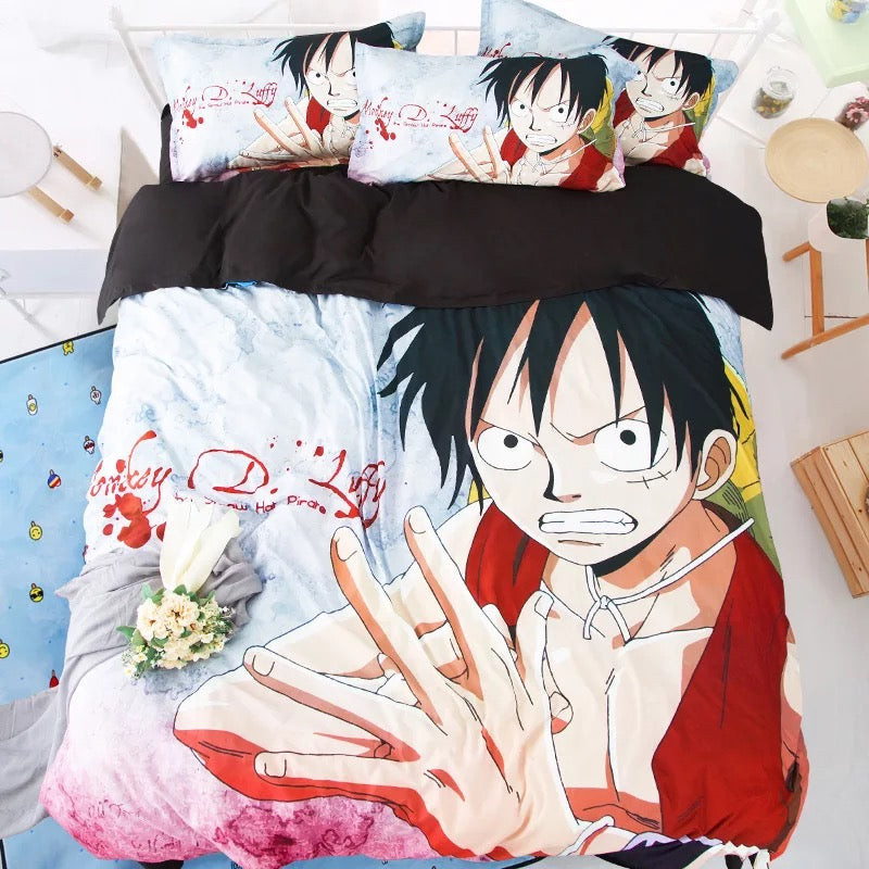One Piece Monkey D Luffy Duvet Cover Quilt Cover Pillowcase Bedding Set Bed Linen Home Bedroom Decor