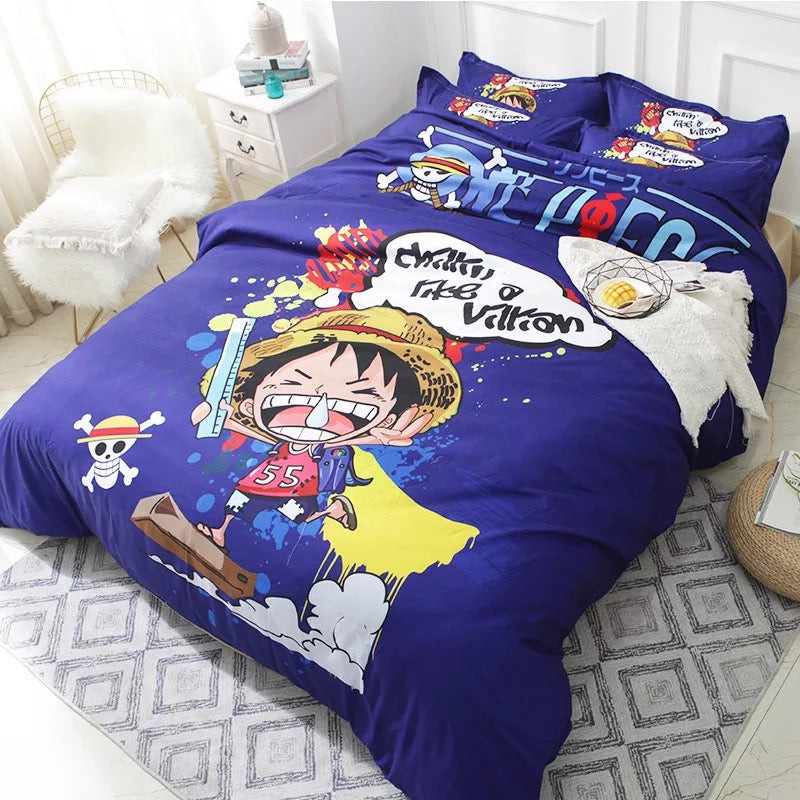One Piece Monkey D Luffy Duvet Cover Quilt Cover Pillowcase Bedding Set Bed Linen Home Bedroom Decor