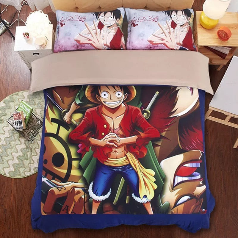 One Piece Monkey D Luffy Duvet Cover Quilt Cover Pillowcase Bedding Set Bed Linen Home Bedroom Decor