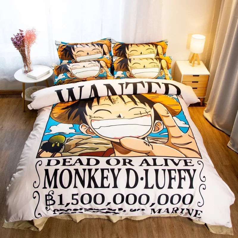 One Piece Monkey D Luffy Duvet Cover Quilt Cover Pillowcase Bedding Set Bed Linen Home Bedroom Decor