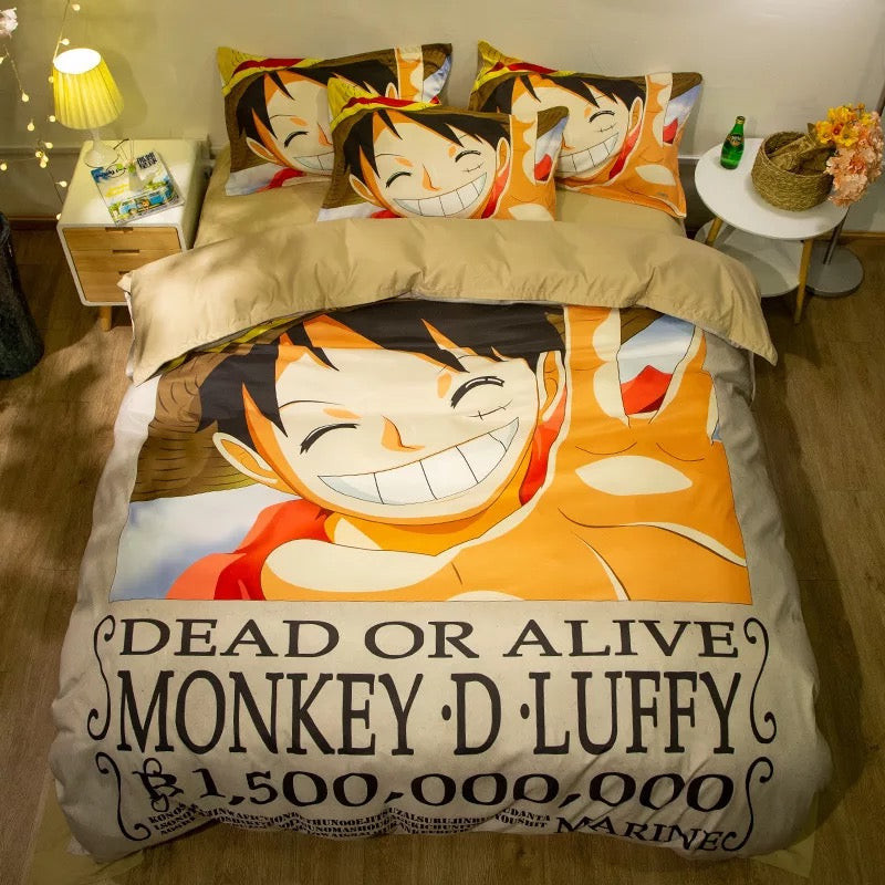 One Piece Monkey D Luffy Duvet Cover Quilt Cover Pillowcase Bedding Set Bed Linen Home Bedroom Decor