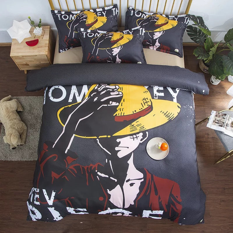 One Piece Monkey D Luffy Duvet Cover Quilt Cover Pillowcase Bedding Set Bed Linen Home Bedroom Decor