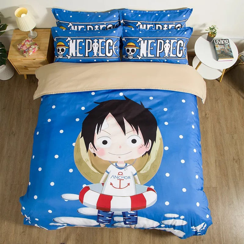 One Piece Monkey D Luffy Duvet Cover Quilt Cover Pillowcase Bedding Set Bed Linen Home Bedroom Decor