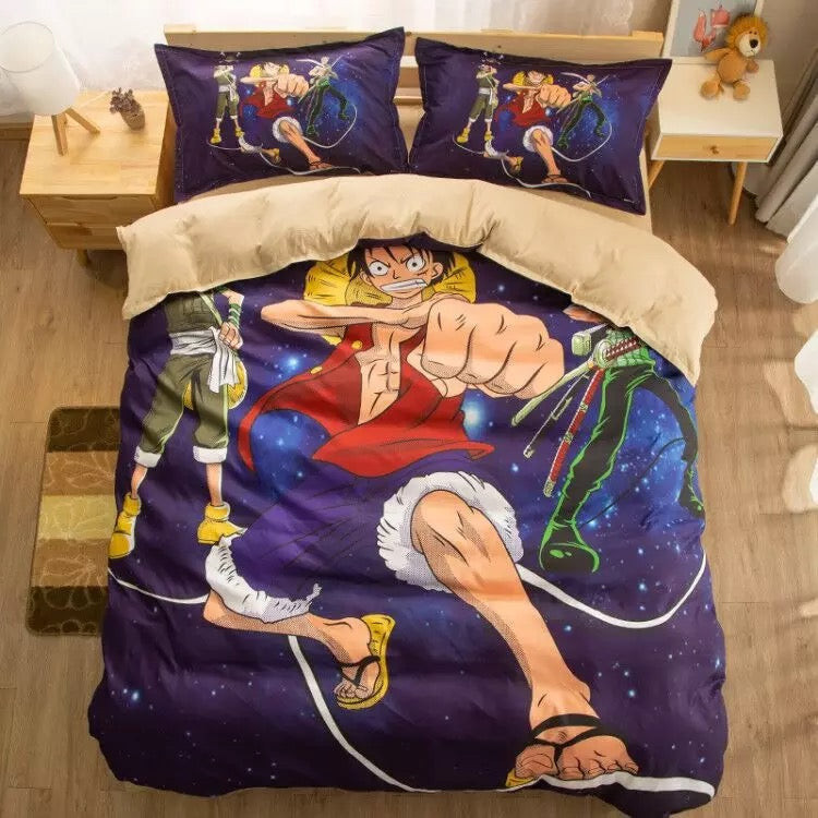 One Piece Monkey D Luffy Duvet Cover Quilt Cover Pillowcase Bedding Set Bed Linen Home Bedroom Decor