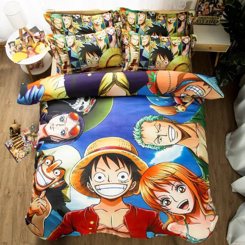 One Piece Monkey D Luffy Duvet Cover Quilt Cover Pillowcase Bedding Set Bed Linen Home Bedroom Decor
