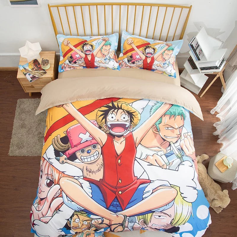 One Piece Monkey D Luffy Duvet Cover Quilt Cover Pillowcase Bedding Set Bed Linen Home Bedroom Decor