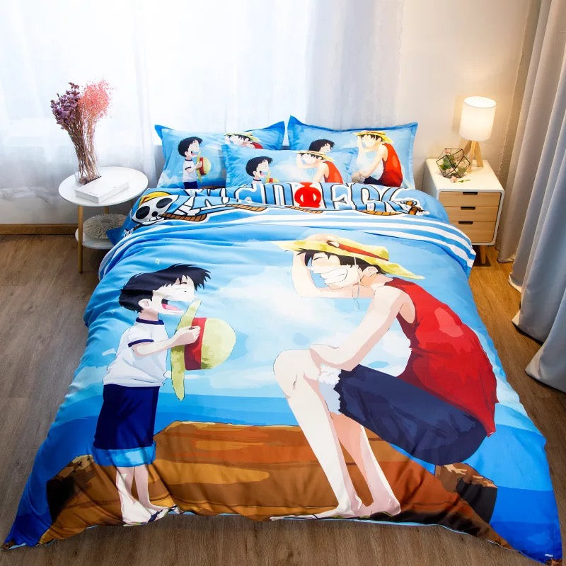 One Piece Monkey D Luffy Duvet Cover Quilt Cover Pillowcase Bedding Set Bed Linen Home Bedroom Decor