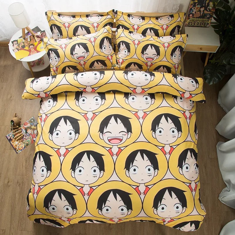 One Piece Monkey D Luffy Duvet Cover Quilt Cover Pillowcase Bedding Set Bed Linen Home Bedroom Decor