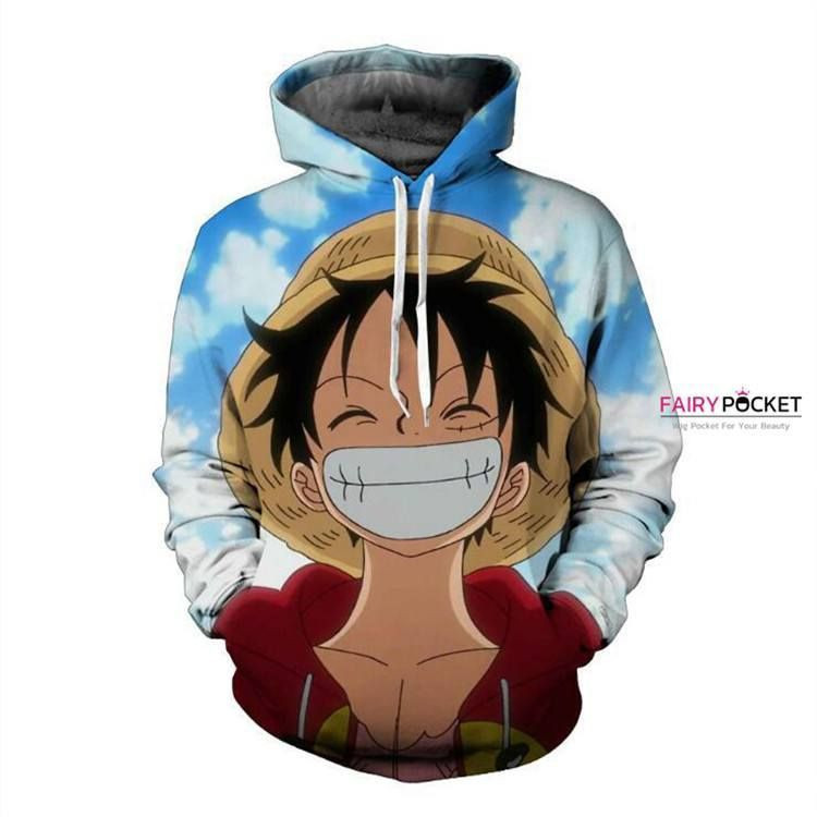 One Piece Monkey D. Luffy Blue 3D All Over Print Hoodie & Zip Hoodie