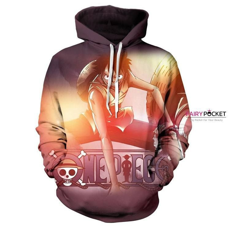 One Piece Monkey D. Luffy Brown 3D All Over Print Hoodie & Zip Hoodie