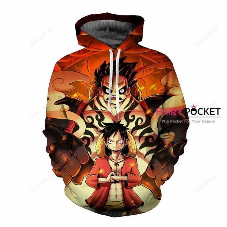 One Piece Monkey D. Luffy Orange 3D All Over Print Hoodie & Zip Hoodie