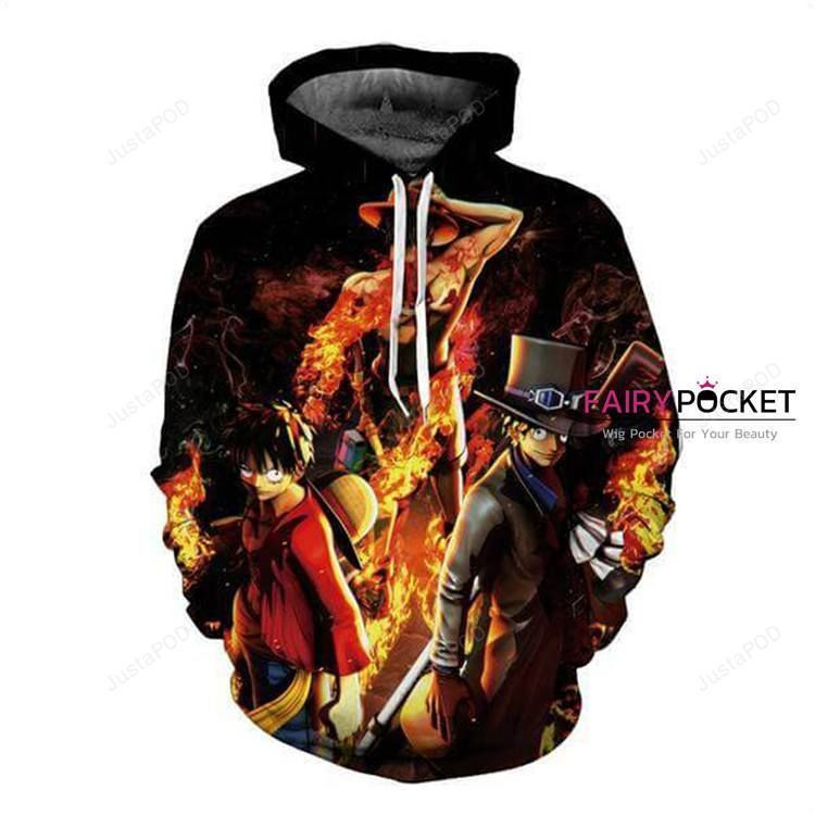 One Piece Monkey D. Luffy, Sabo Portgas'D' Ace 3D All Over Print Hoodie & Zip Hoodie