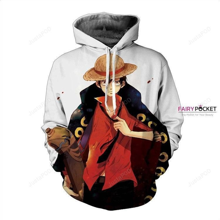 One Piece Monkey D. Luffy White 3D All Over Print Hoodie & Zip Hoodie