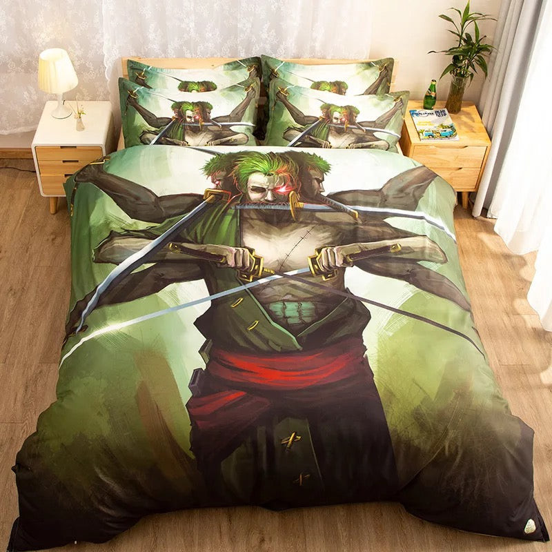 One Piece Roronoa Zoro Duvet Cover Quilt Cover Pillowcase Bedding Set Bed Linen Home Bedroom Decor