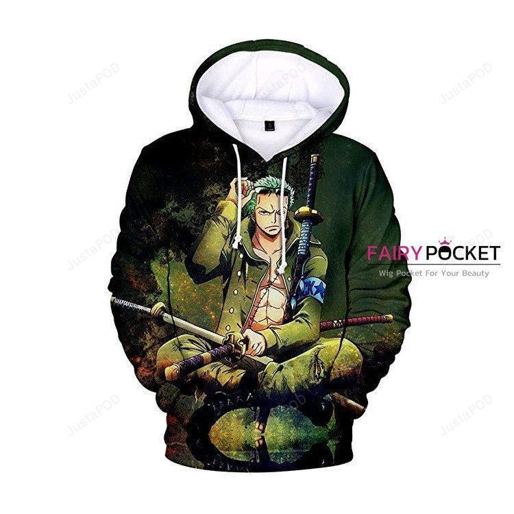 One Piece Roronoa Zoro Green 3D All Over Print Hoodie & Zip Hoodie