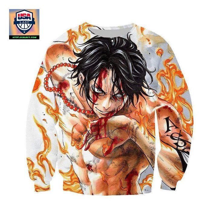 One Piece Sweater Ace In Flames Sweater