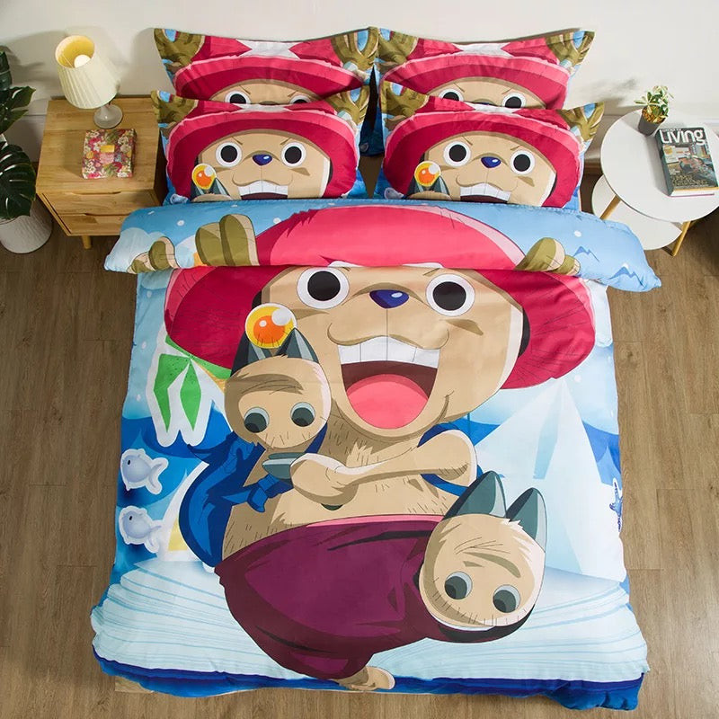 One Piece Tony Tony Chopper Duvet Cover Quilt Cover Pillowcase Bedding Set Bed Linen Home Bedroom Decor