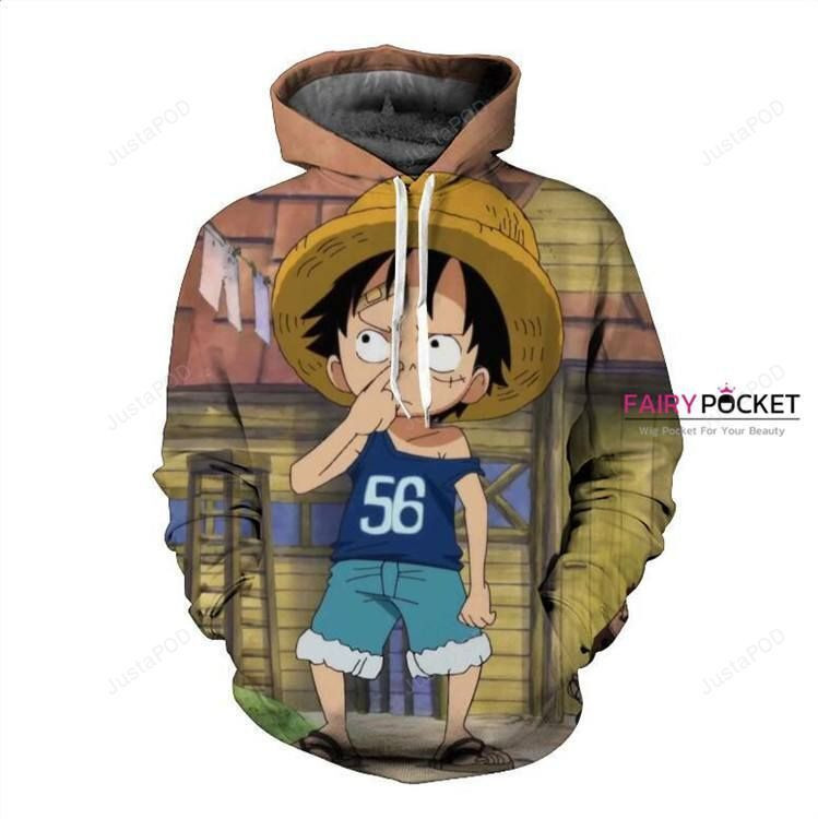 One Piece Young Monkey D. Luffy 3D All Over Print Hoodie & Zip Hoodie