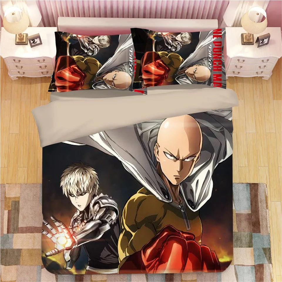 One Punch Man Duvet Cover Quilt Cover Pillowcase Bedding Set Bed Linen Home Bedroom Decor