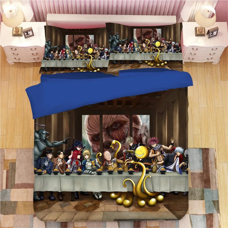 One Punch Man Duvet Cover Quilt Cover Pillowcase Bedding Set Bed Linen Home Bedroom Decor