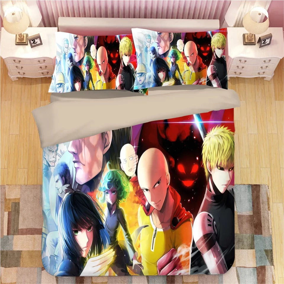 One Punch Man Duvet Cover Quilt Cover Pillowcase Bedding Set Bed Linen Home Bedroom Decor
