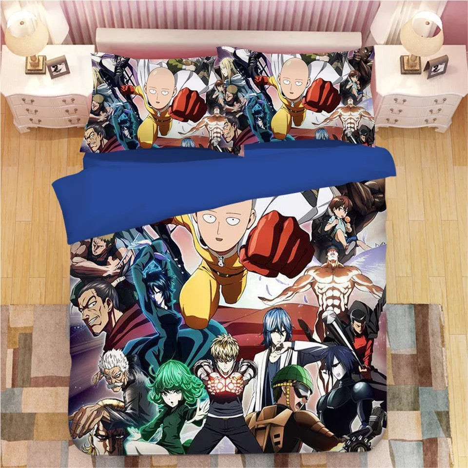 One Punch Man Duvet Cover Quilt Cover Pillowcase Bedding Set Bed Linen Home Bedroom Decor