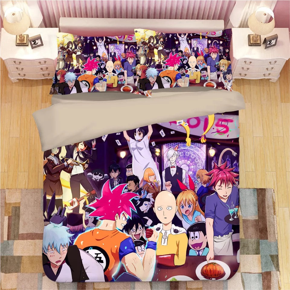 One Punch Man Duvet Cover Quilt Cover Pillowcase Bedding Set Bed Linen Home Bedroom Decor