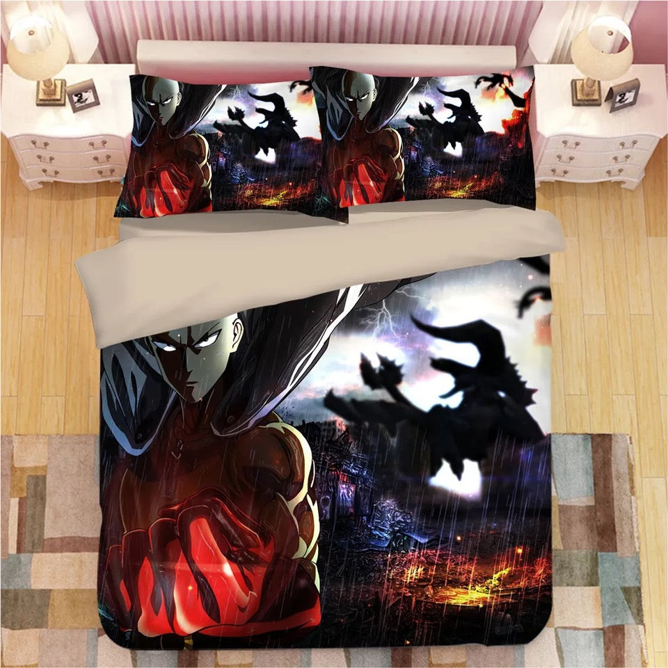 One Punch Man Duvet Cover Quilt Cover Pillowcase Bedding Set Bed Linen Home Bedroom Decor