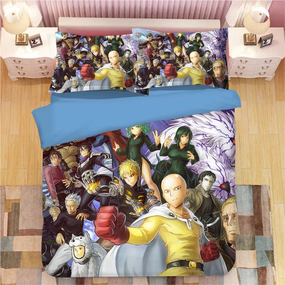 One Punch Man Duvet Cover Quilt Cover Pillowcase Bedding Set Bed Linen Home Bedroom Decor