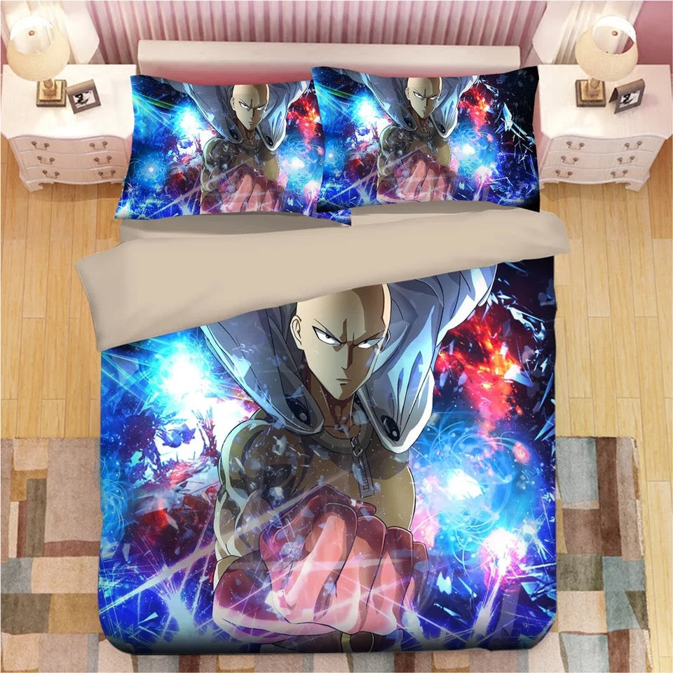 One Punch Man Duvet Cover Quilt Cover Pillowcase Bedding Set Bed Linen Home Bedroom Decor