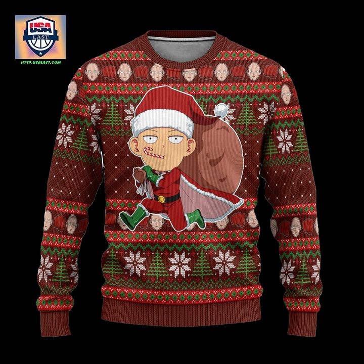 One Punch Man Ugly Christmas Sweater Anime Xmas Gift