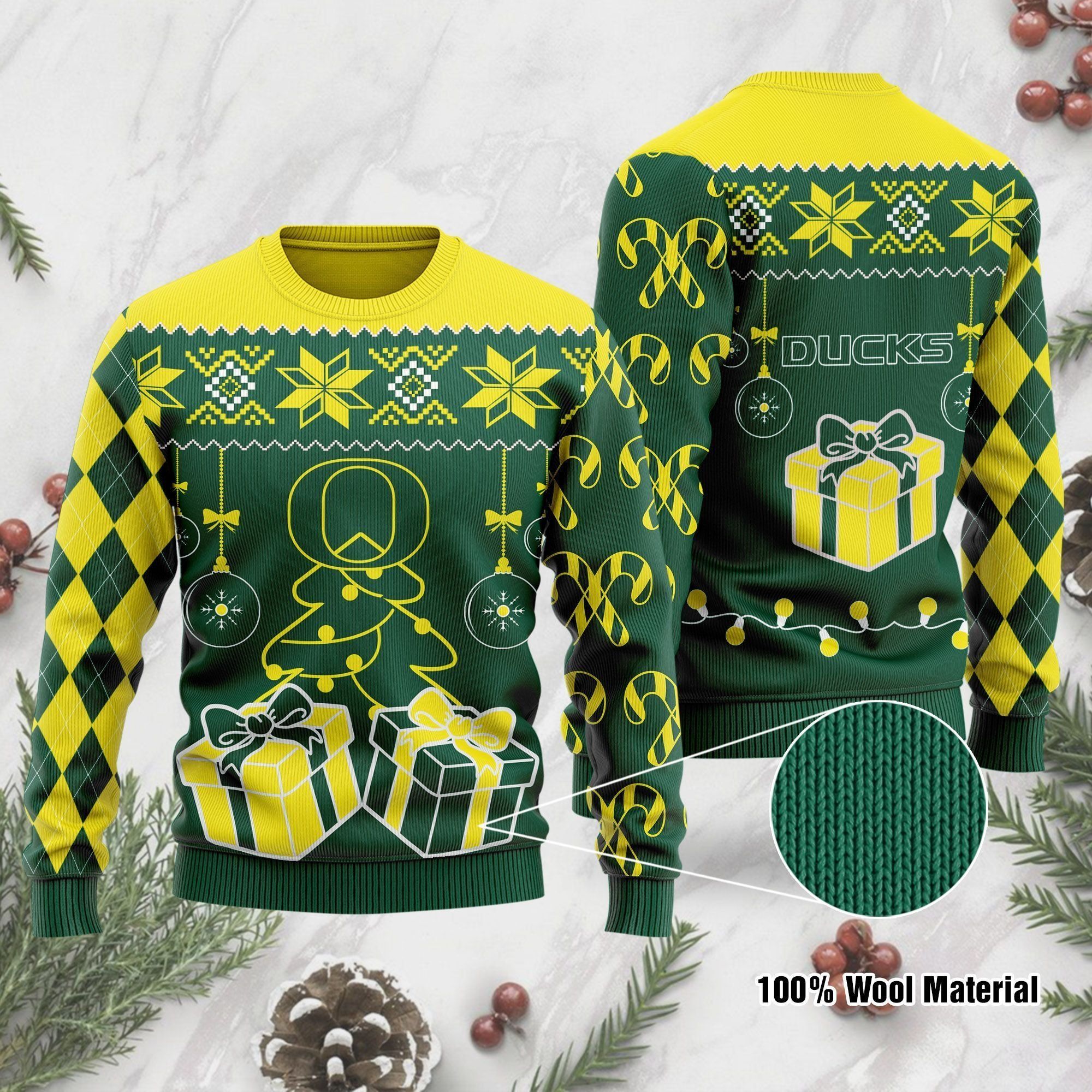 Oregon Ducks Funny Ugly Christmas Sweater Holiday Xmas Party Men Women Plus Size