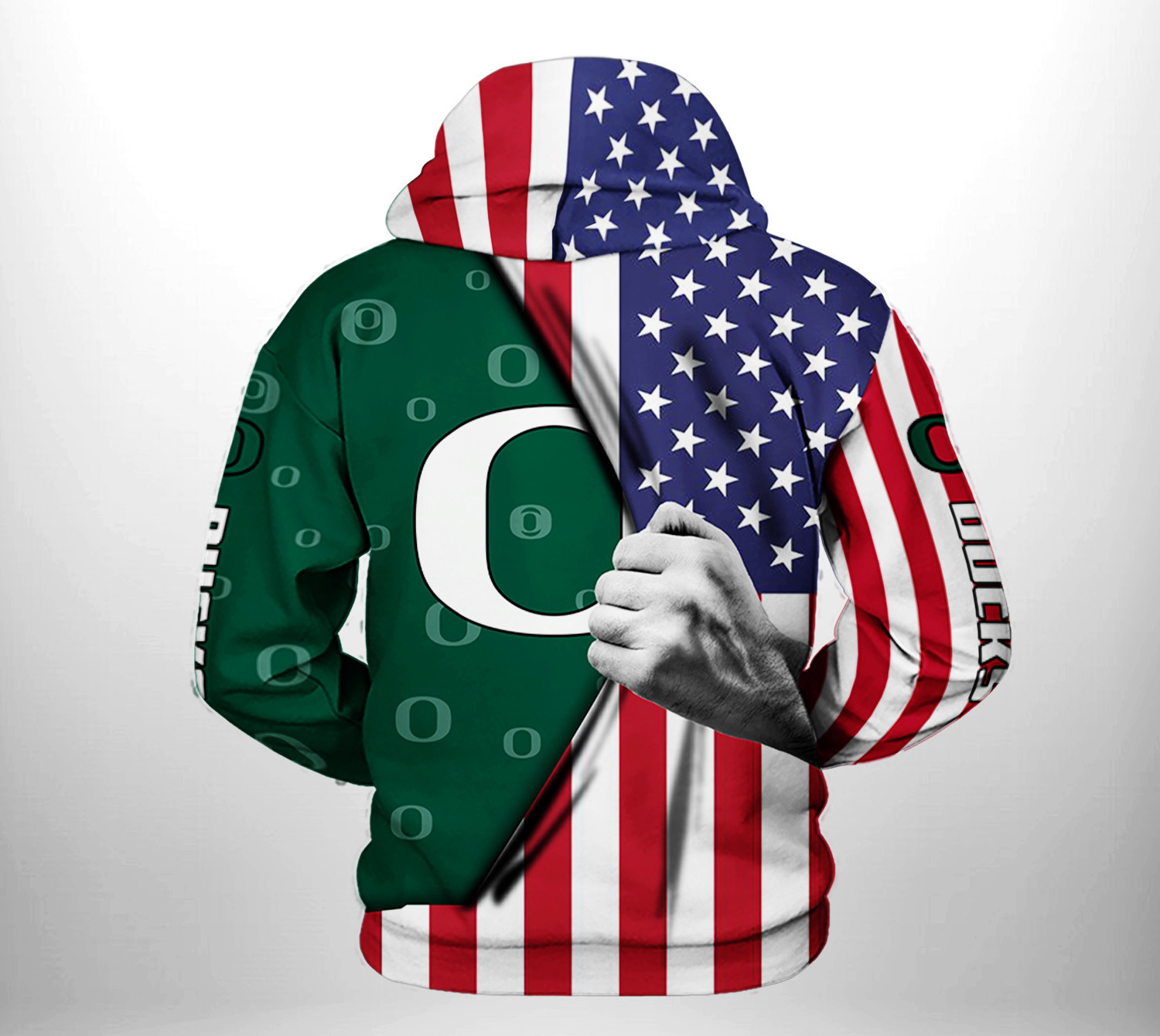 Oregon Ducks NCAA US Flag 3D All Over Print Hoodie & Zip Hoodie
