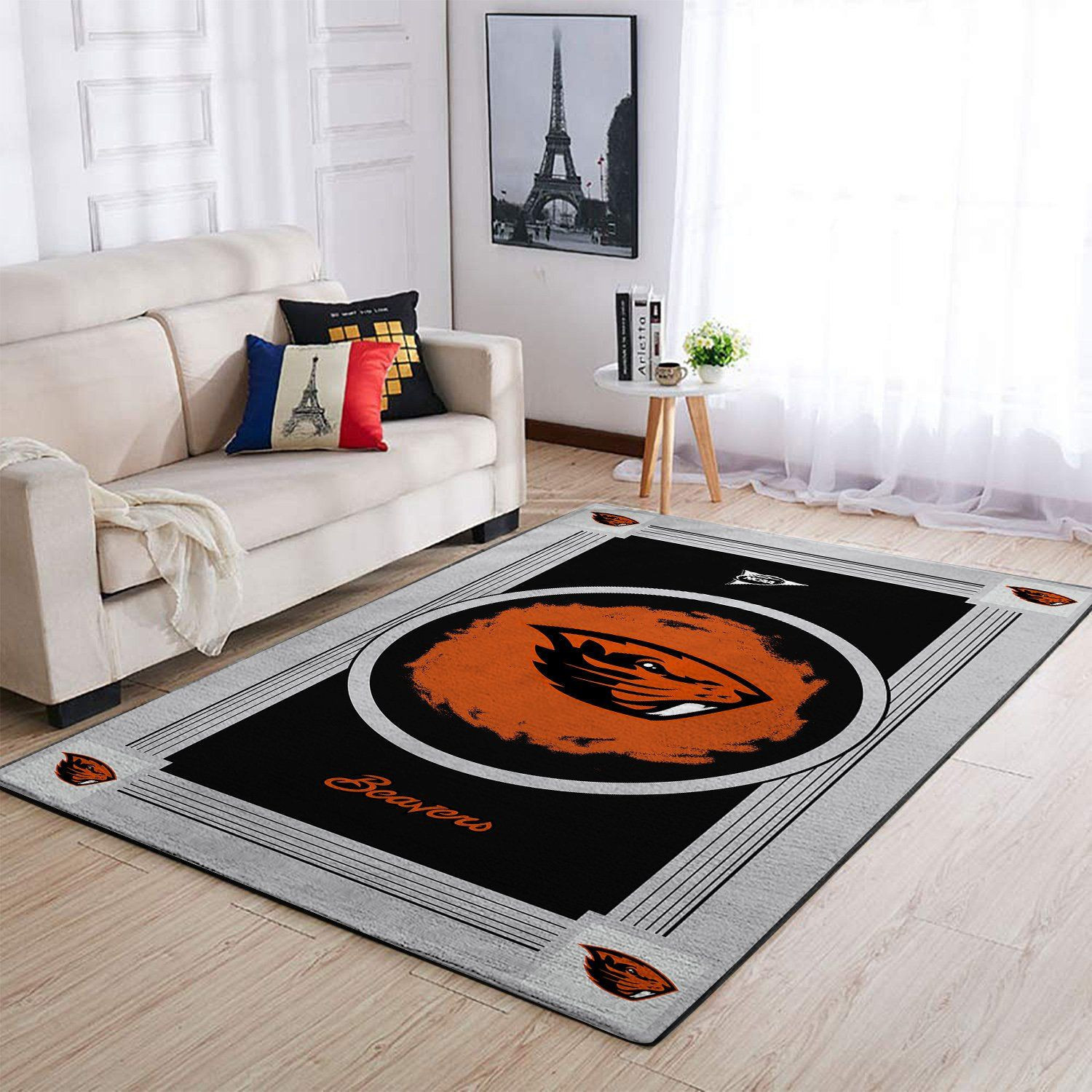 Oregon State Beavers Team Logo Nice Gift Rectangle Area Rug – Full Print Carpet For Living Room & Bedroom Home Decor