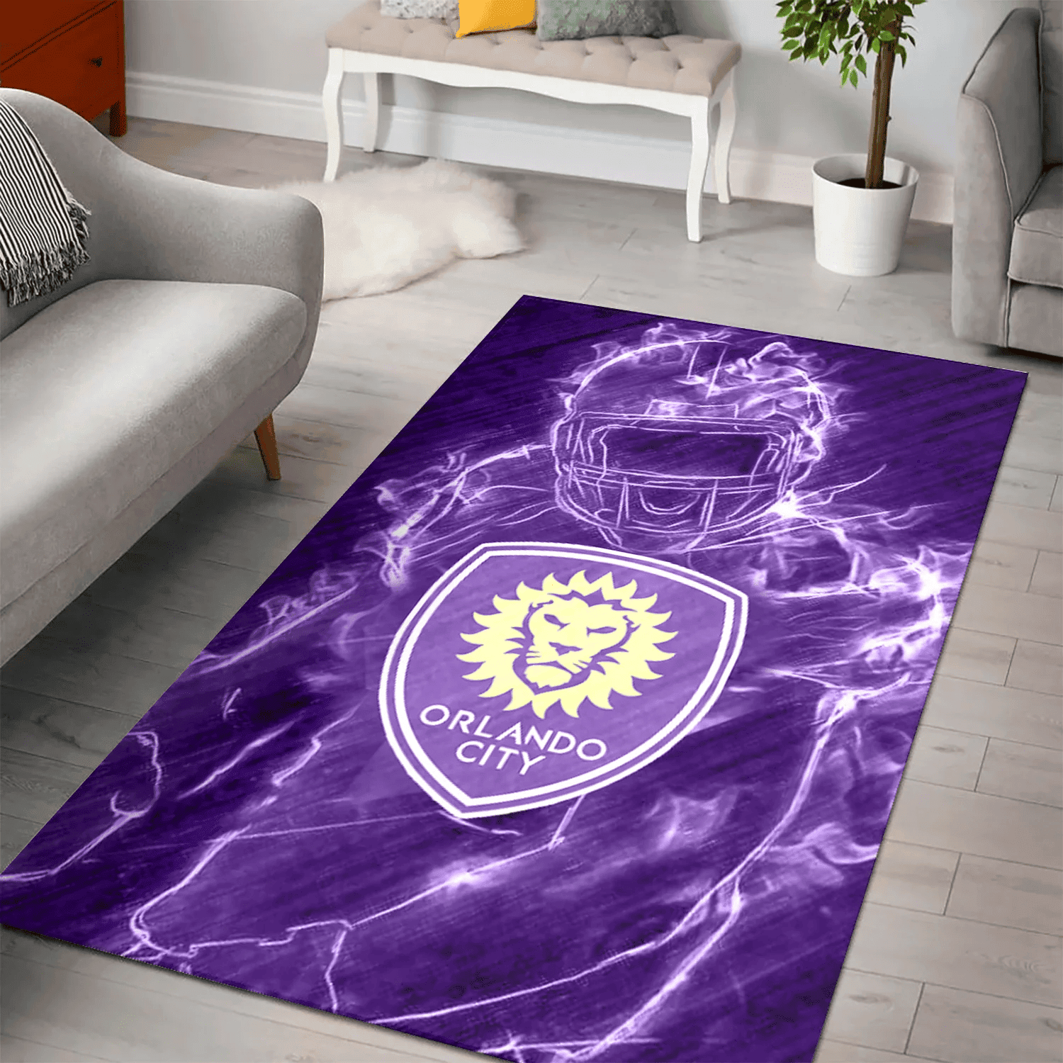 Orlando City Legend 3D Full Print Rectangle Area Rug – Full Print Carpet For Living Room & Bedroom Home Decor