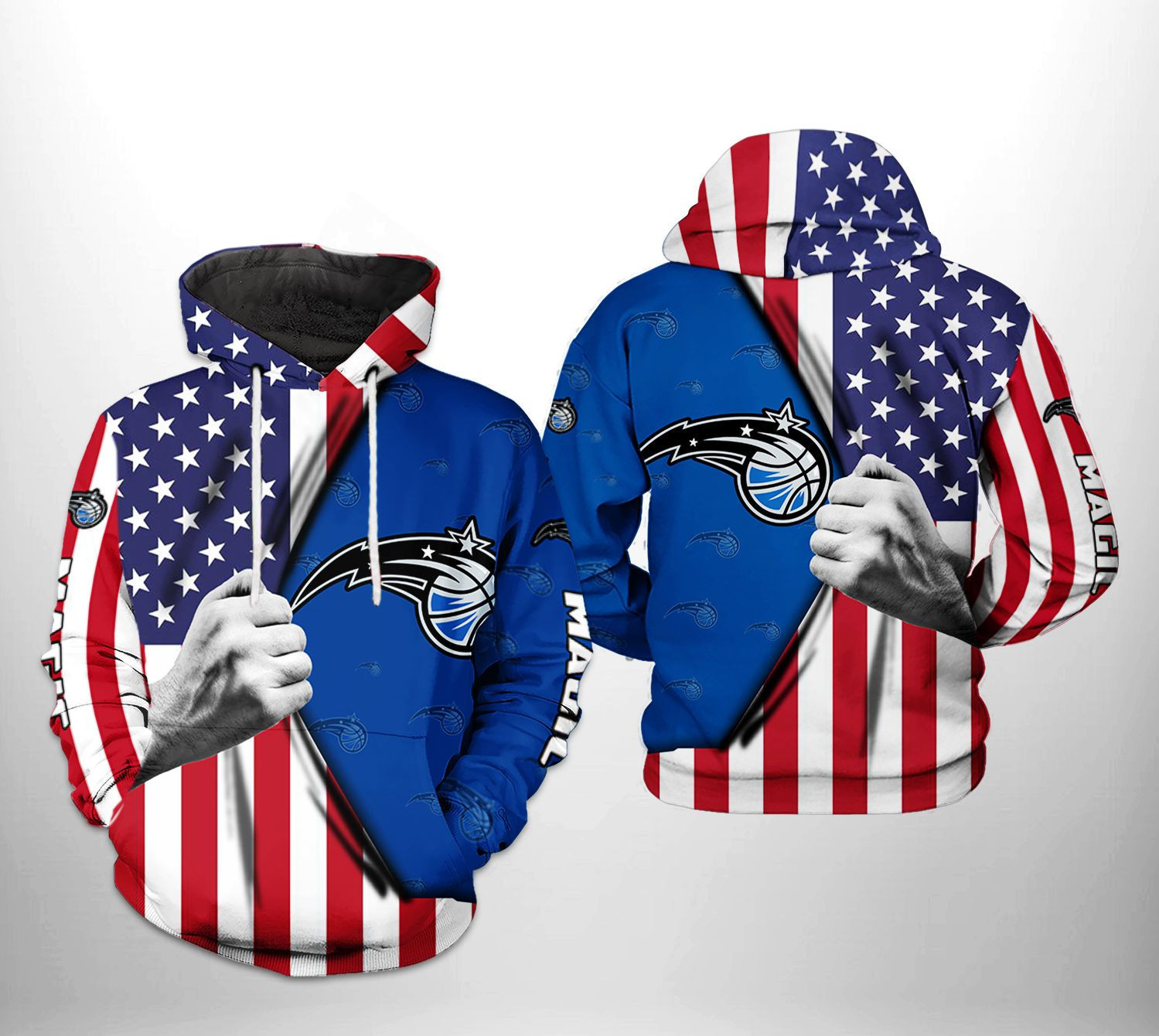 Orlando Magic NBA US Flag Team 3D All Over Print Hoodie & Zip Hoodie
