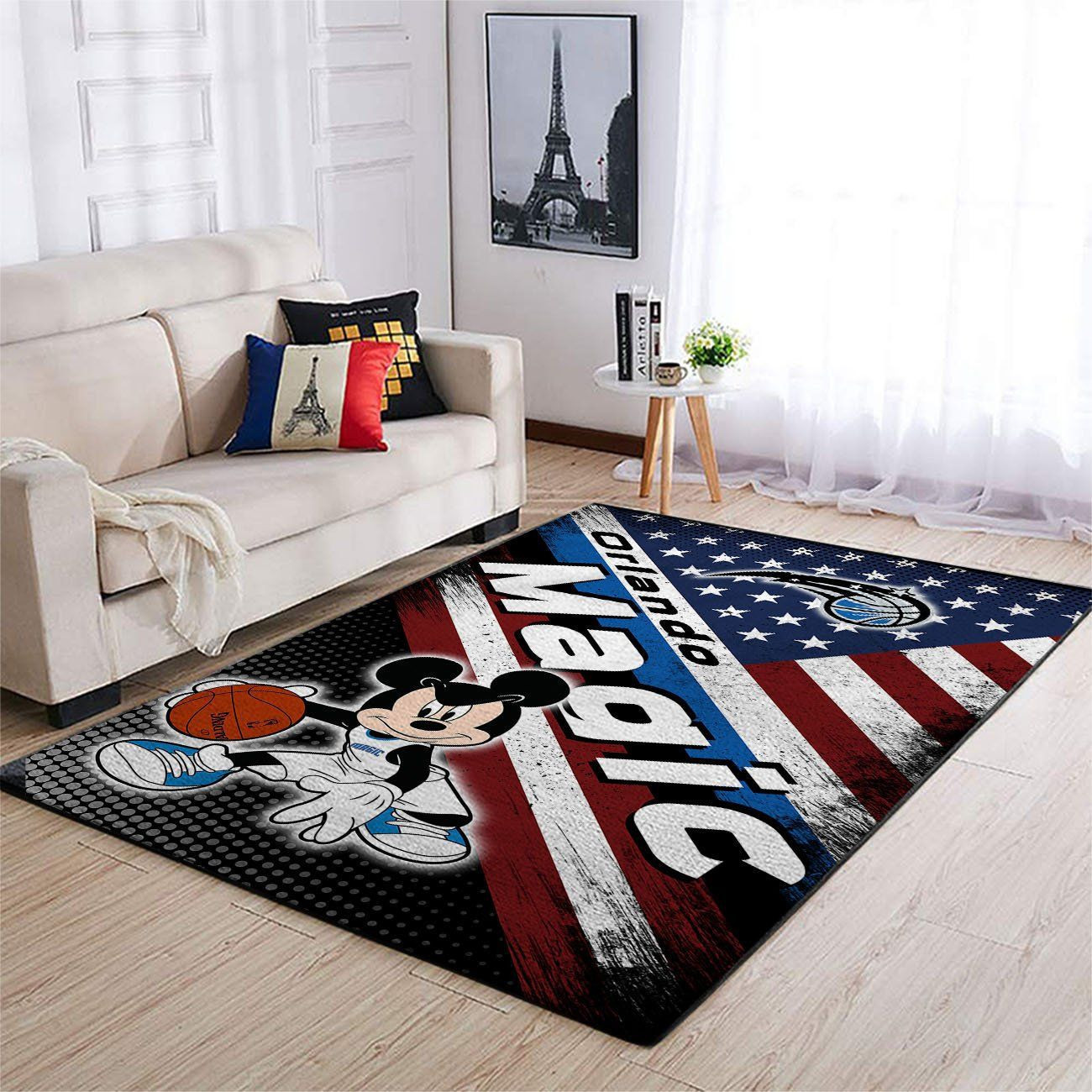 Orlando Magic Team Logo Mickey Us Rectangle Area Rug – Full Print Carpet For Living Room & Bedroom Home Decor