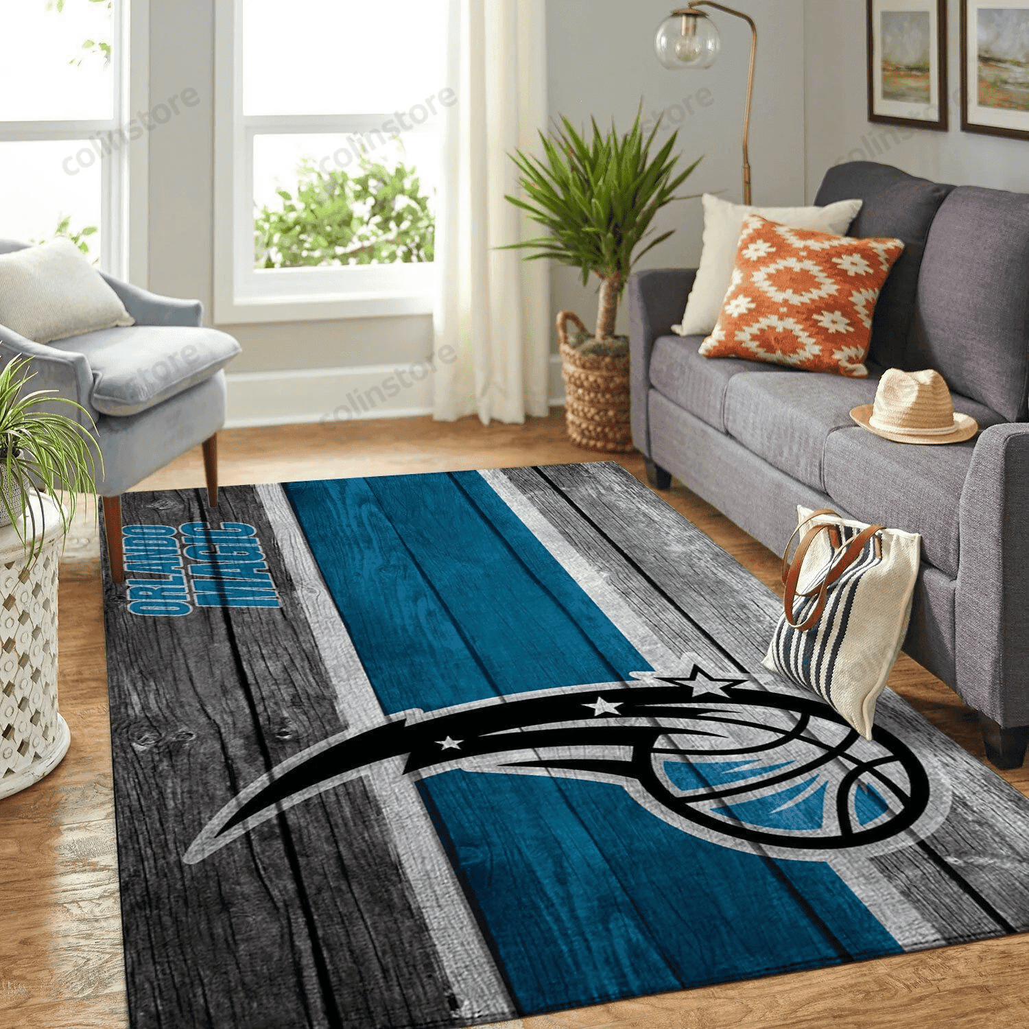 Orlando Magic Team Logo Wooden 3D Rectangle Area Rug – Full Print Carpet For Living Room & Bedroom Home Decor