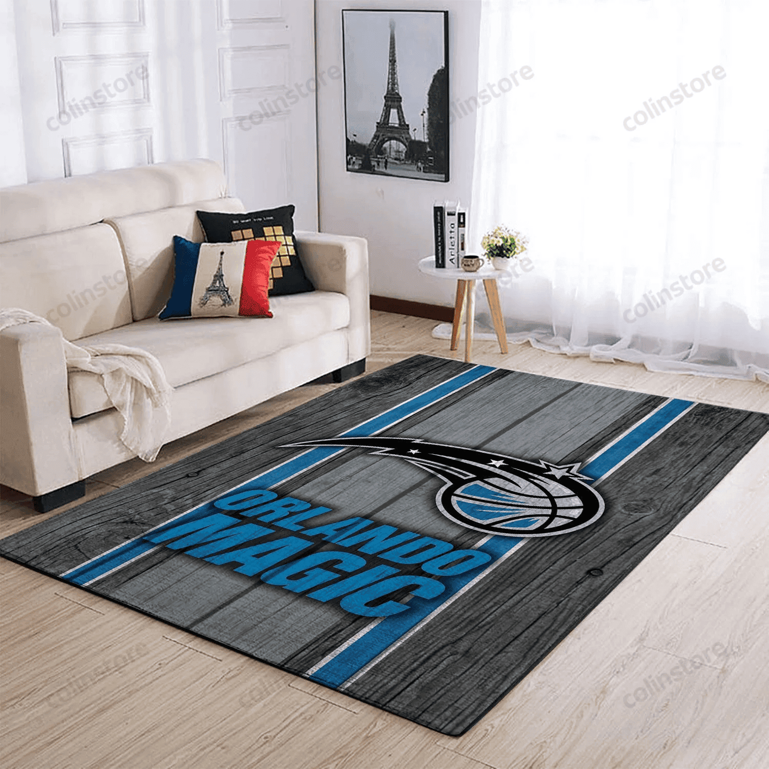 Orlando Magic Team Logo Wooden Rectangle Area Rug – Full Print Carpet For Living Room & Bedroom Home Decor