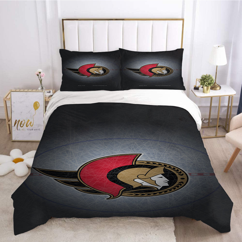 Ottawa Senators Hockey League 3D Printed Duvet Cover Quilt Cover Pillowcase Bedding Set Bed Linen Home Bedroom Decor