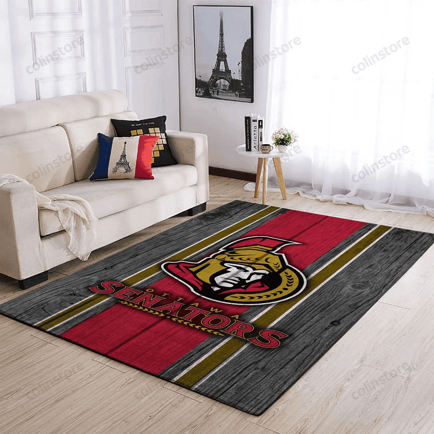 Ottawa Senators Team Logo Rectangle Area Rug – Full Print Carpet For Living Room & Bedroom Home Decor