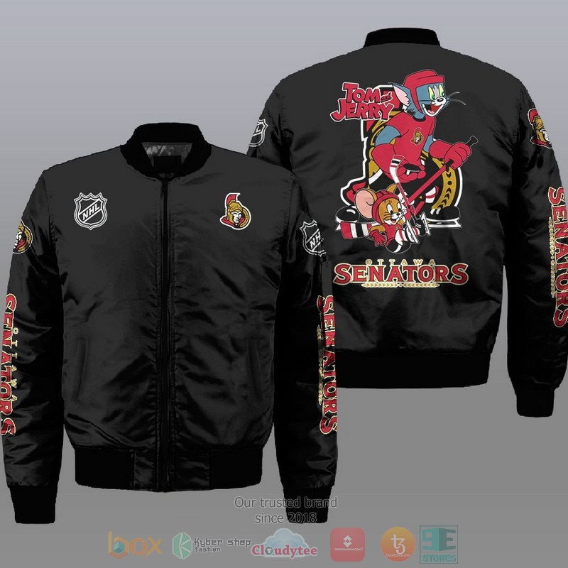 Ottawa Senators Tom And Jerry Bomber Jacket | NHL Team Jacket for Men & Women | Hockey Fan Gift