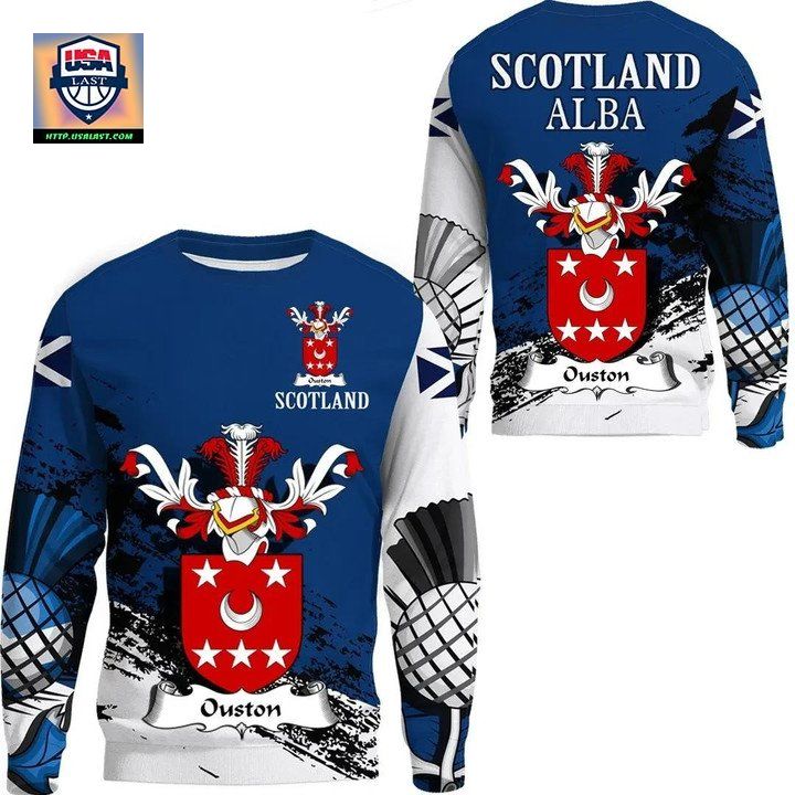 Ouston Scottish Family Crest Scotland Special Sweater 