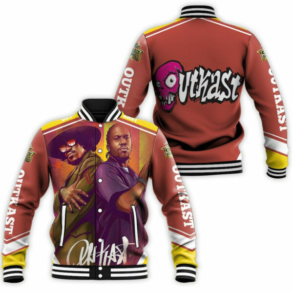 Outkast Portrait Vintage Hip Hop Baseball Jacket for Men & Women | Music Fan Gift