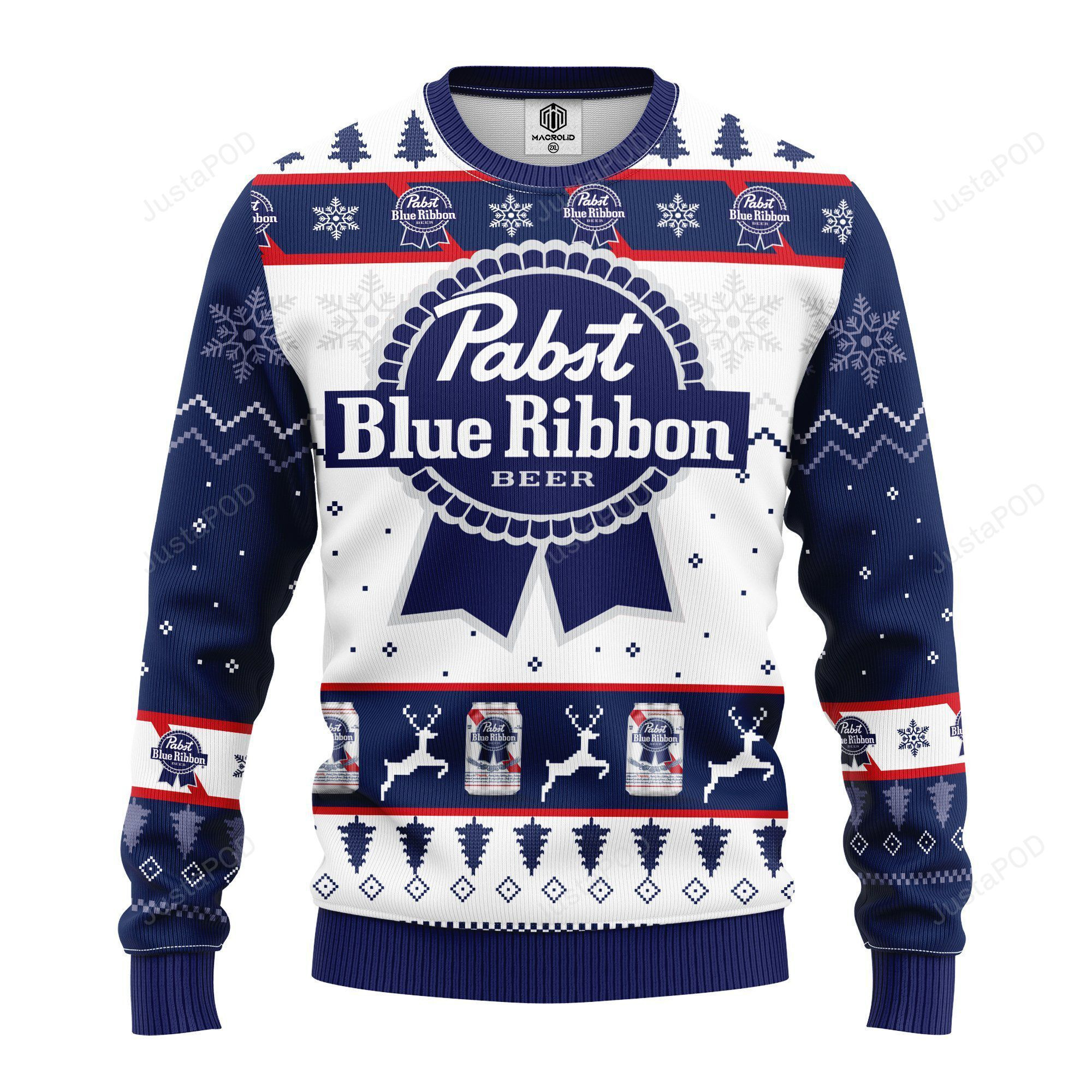 Pabst Blue Beer Ugly Christmas Sweater, Perfect Holiday Gift