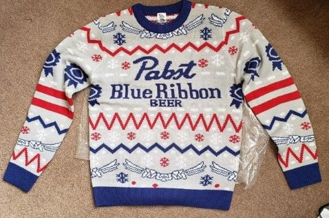 Pabst Blue Ribbon Ugly Christmas Sweater