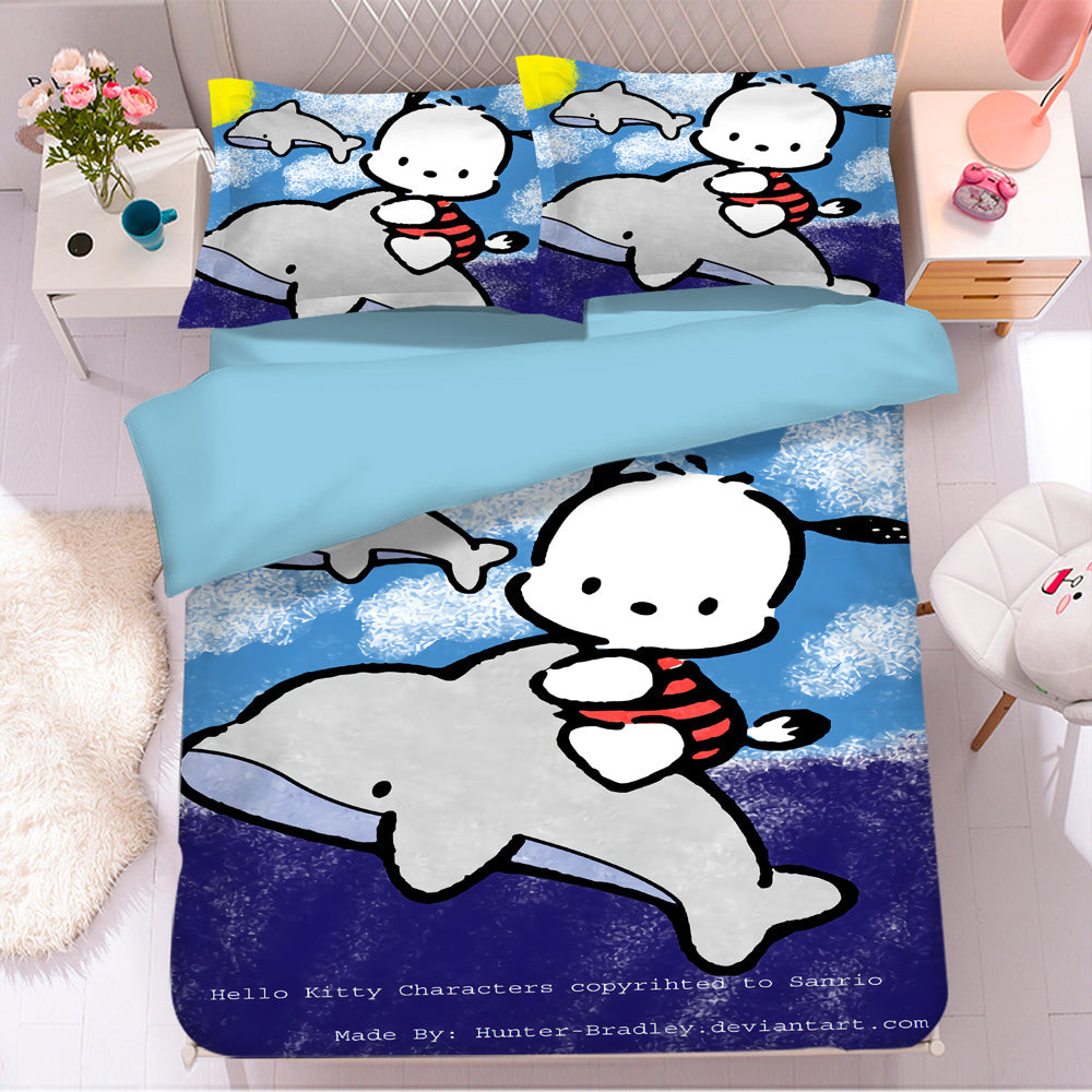 Pachacco Pochacco Pocha Pocha Chubby Duvet Cover Quilt Cover Pillowcase Bedding Set Bed Linen Home Bedroom Decor